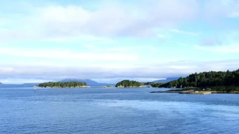 Part 16 of 18 arriving Florø, Flora, Kinn, Vestland, Norway on Hurtigruten Stock Footage 314562704