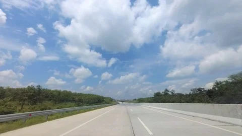 PART 2 Driving Through Trans Java Kertosono - Salatiga Toll Road Stock Footage 129437673