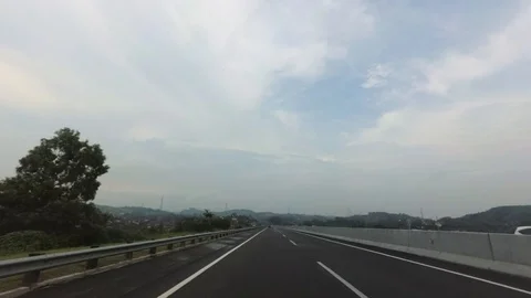 PART 2 Driving Through Trans Java Solo Salatiga -Semarang Toll Road, Solo Bawen Stock Footage 129466009