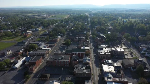 Part 2 of a high aerial full orbit centered on the courthouse in Charles Town Video stock 129620788