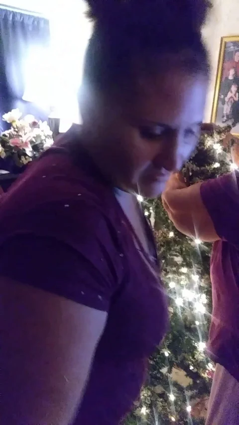Part 3 of 7 trimming tree w girlfriend and family Stock Footage 122264677