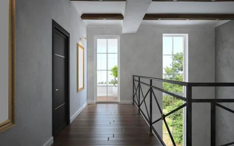 Part 3 of the classical interior, staircase view Stock Illustration