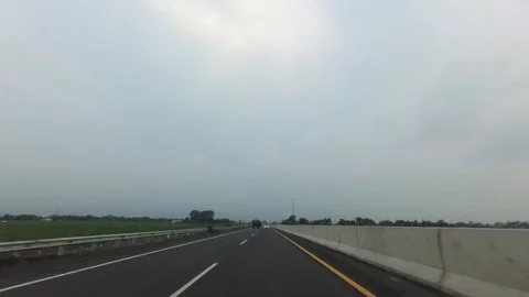 PART 3 Driving Through Trans Java Batang - PemalangToll Road, Heavy Rain Driving Stock Footage 129473171