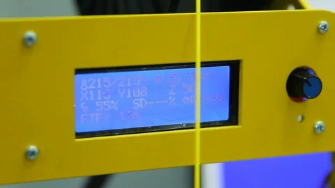 Part 3e of the printer. Screen with numbers Stock Footage 84785199