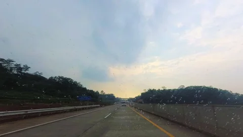 PART 5 Driving Through Trans Java Semarang - Batang Toll Road, Weleri to Batang Stock Footage 129473069