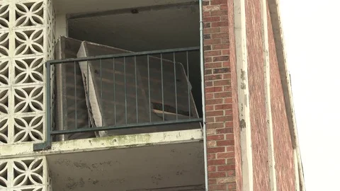 Part of abandoned building Stock Footage 84509332