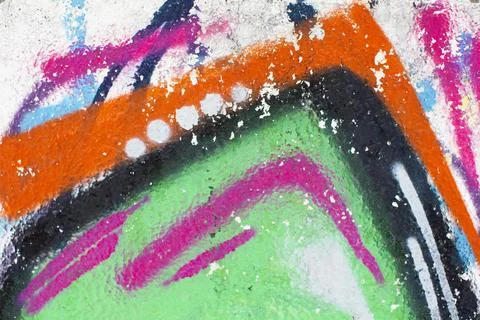 Part of abstract gravity multicolored with bright strokes. Painted concrete.. Stock Photos
