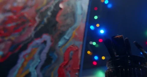 Part of abstract painting Video stock 148737296
