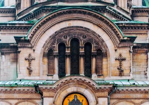 Part of Alexander Nevsky Cathedral in Sofia, the capital of Bulgaria Stock Photos