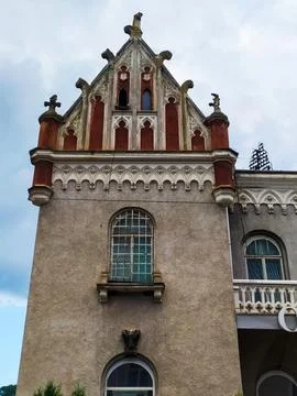 Part of ancient gothic style house Stock Photos