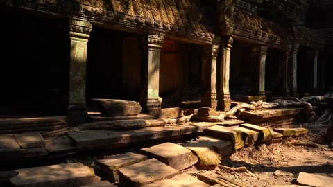 Part of the ancient statues in the old temple. Stock Footage 114574119