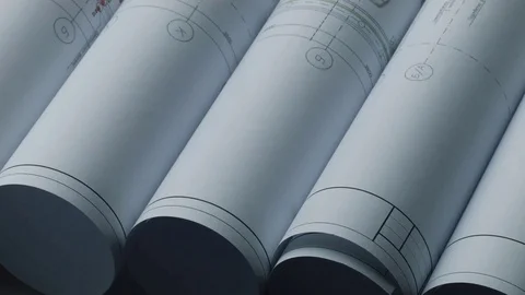 The part of architectural project Stock Footage 72552888