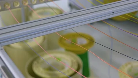 Part of the Automatic Line for the Production of Computer Cables and Connectors Stock Footage 92042429