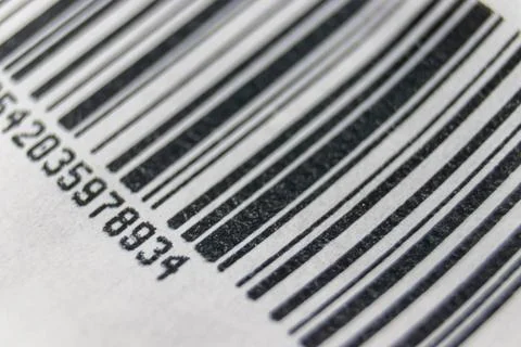 Part of bar code. Macro bar code label. Black and white. Business and finan.. 库存照片