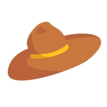 Part of basic wardrobe. Brown hat. Clothing store, fashion. Flat style desi.. Illustrazione stock