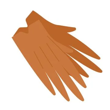 Part of basic wardrobe. Brown leather classic gloves. Clothing store, fashi.. 스톡 일러스트