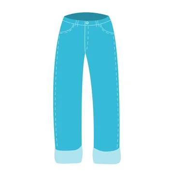 Part of basic wardrobe. Denim trousers. Clothing store, fashion. Flat style d Stock Illustration