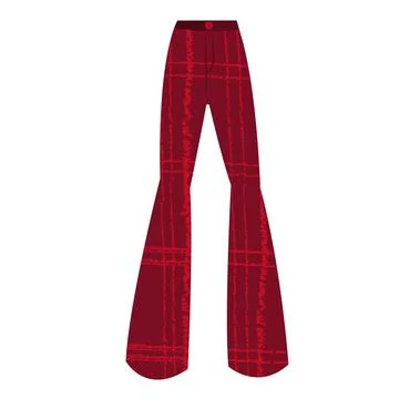 Part of basic wardrobe. Flared trousers. Clothing store, fashion. Flat styl.. Stock Illustration