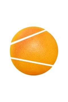 Part of a big red grapefruit on a white background Stock Illustration
