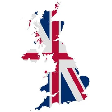 Part of border alike shaped flags series - United Kingdom of Great Britain an Stock Illustration