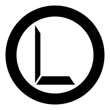 Part border for picture corner frame icon in circle round black color vector  Stock Illustration