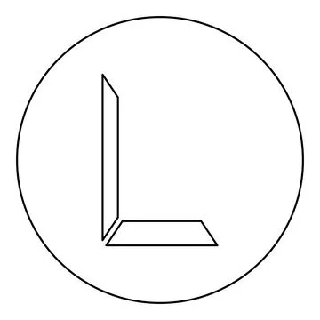 Part border for picture corner frame icon in circle round black color vector  Stock Illustration
