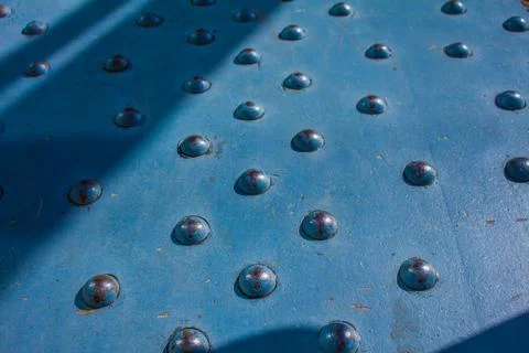 Part of the bridge structure with rivets Foto stock