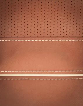 Part of brown sand leather inside modern car Stock Photos