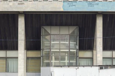 Part of a building is made in Soviet constructivism Stock Photos