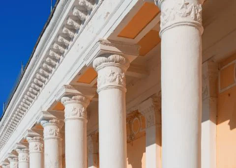 A part of building with the pillars. Stock-Fotos