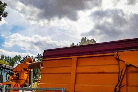 Part of cargo container and pipe of plant pruning machine Stock Photos