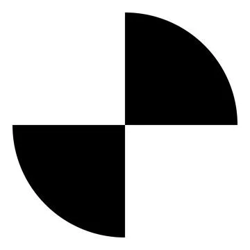 Part circle 1/2 2 two icon black color vector illustration image flat style Ilustración de archivo