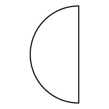 Part circle 1/2 2 two contour outline line icon black color vector illustra.. Ilustración de archivo