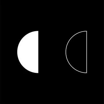 Part circle 1/2 2 two set icon white color vector illustration image solid .. Ilustración de archivo