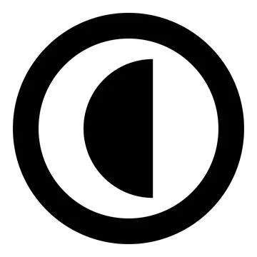 Part circle 1/2 2 two icon in circle round black color vector illustration im Ilustración de archivo