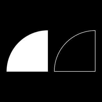 Part circle 1/4 4 four set icon white color vector illustration image solid.. Ilustración de archivo