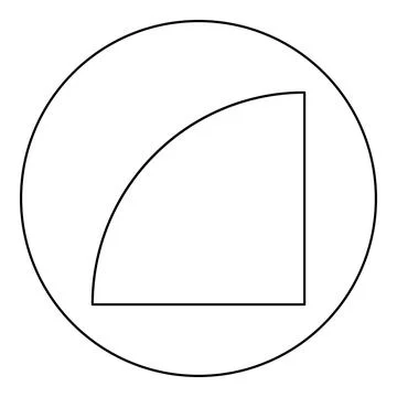 Part circle 1/4 4 four icon in circle round black color vector illustration i Ilustración de archivo
