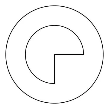 Part circle 3/4 three four icon in circle round black color vector illustrati Ilustración de archivo