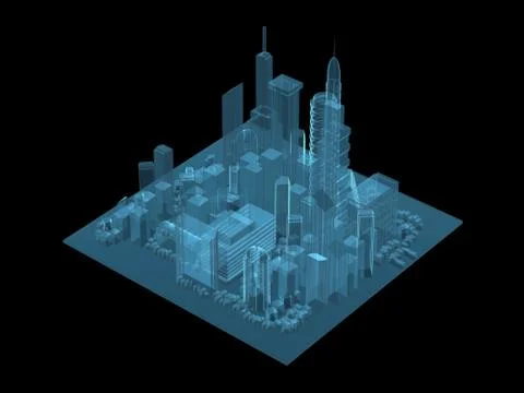 Part of the city in x-ray Ilustración de archivo