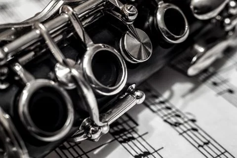 Part of clarinet close up Stock Photos