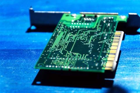Part of computer circuit board, future technology and energy consumption by.. Stockfoto's