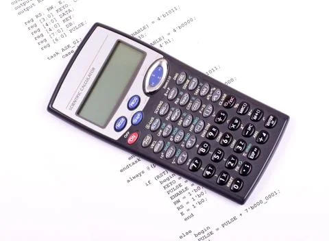 Part of the computer program and calculator 스톡 사진