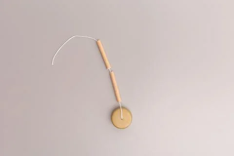 Part of a creative process involving modifying paper straw and bottle cap, .. Stock Photos