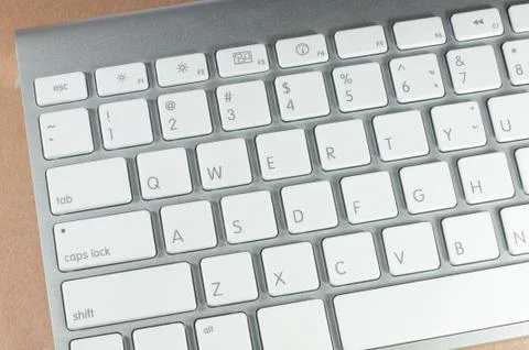 A part of desktop computer keyboard is a white color Stock Photos