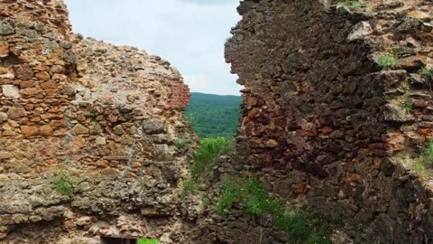Part of destroyed medieval tower. Stock Footage 241706234