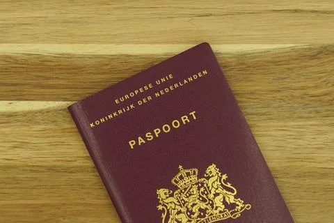 Part of a Dutch passport cover Stock Photos