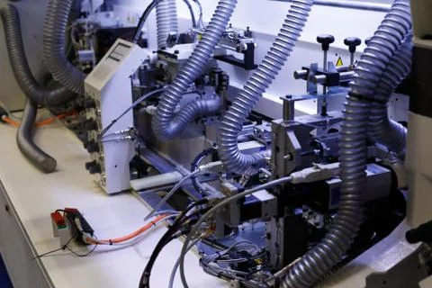 Part of the edgebanding machine Stock Photos