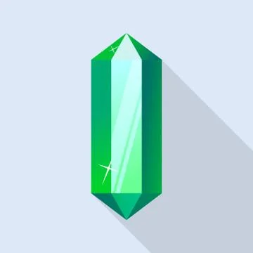 Part of emerald icon, flat style Illustrazione stock