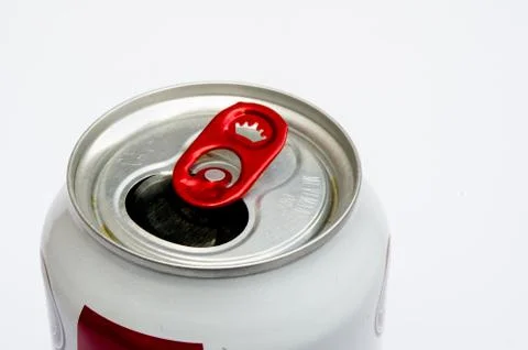 Part of empty aluminum can isolate on white background Stock Photos