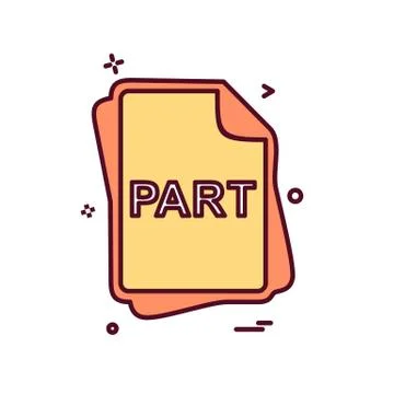 PART file type icon design vector Stockillustratie